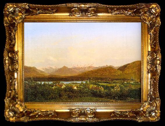 framed  Alexandre Calame View of Geneva from Petit-Saconnex, ta009-2